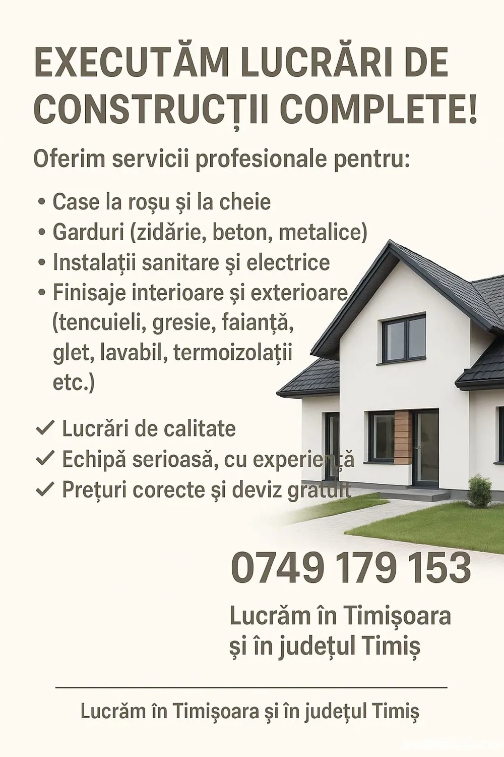 Executam lucrari de constructii