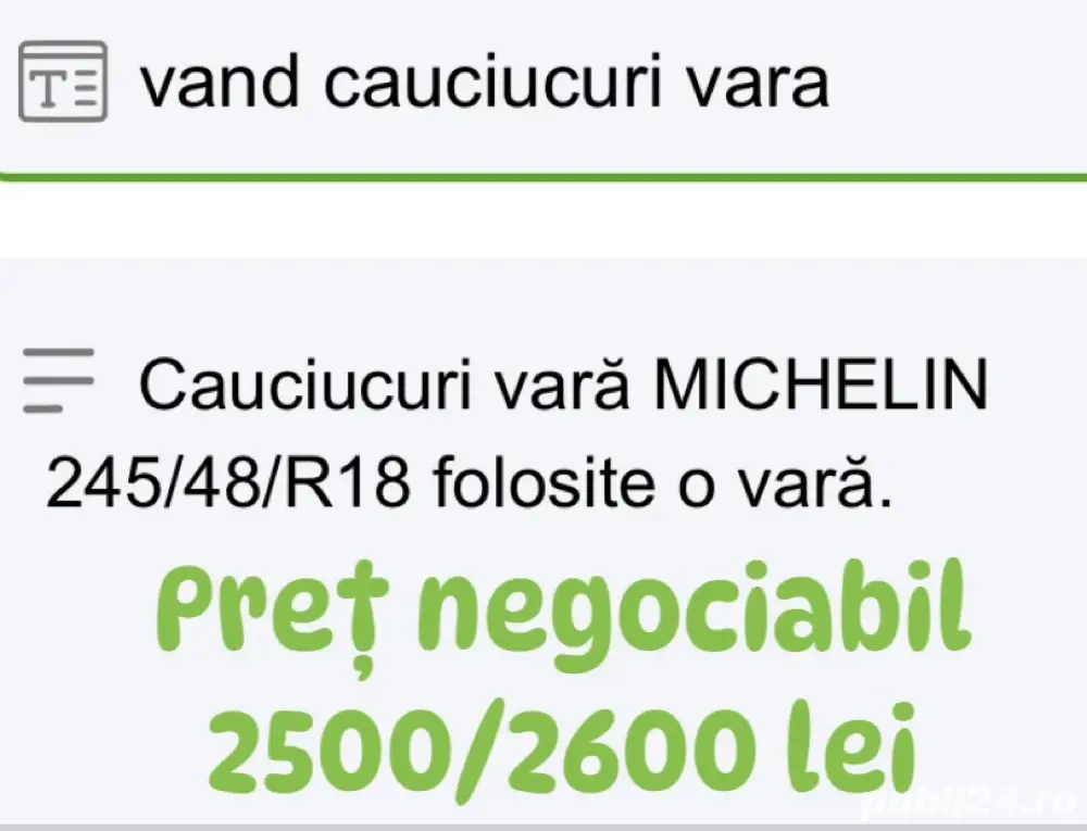 Vand set patru cauciucuri vara MICHELIN 