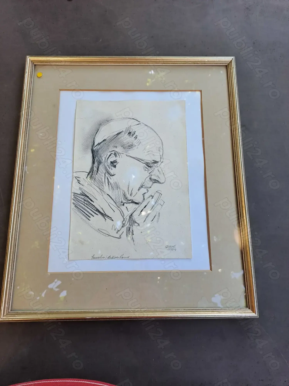 tablou desen creion 32,5 38,5 semnat ernst fuchs