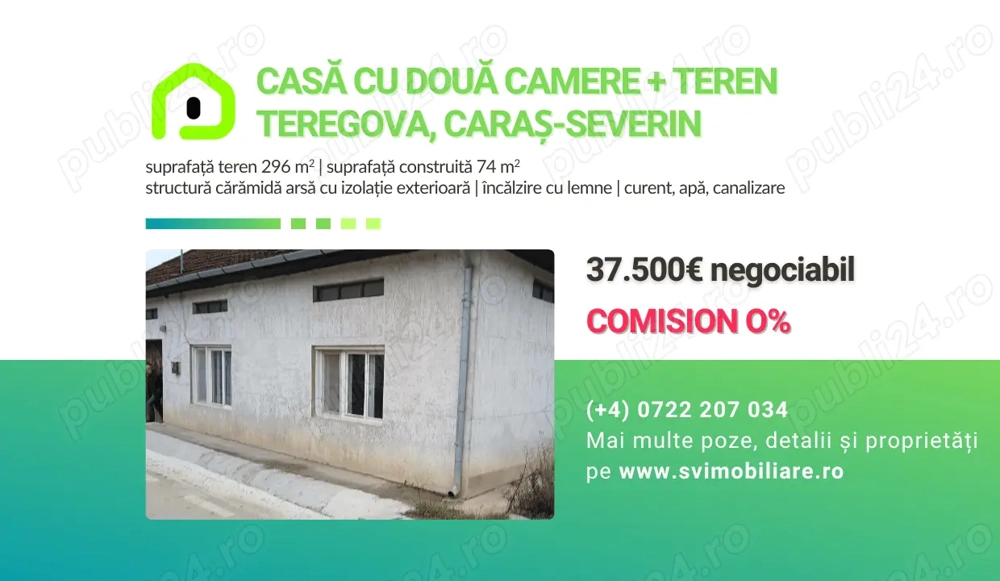 Comision 0 - Casa accesibila cu 2 camere Teregova