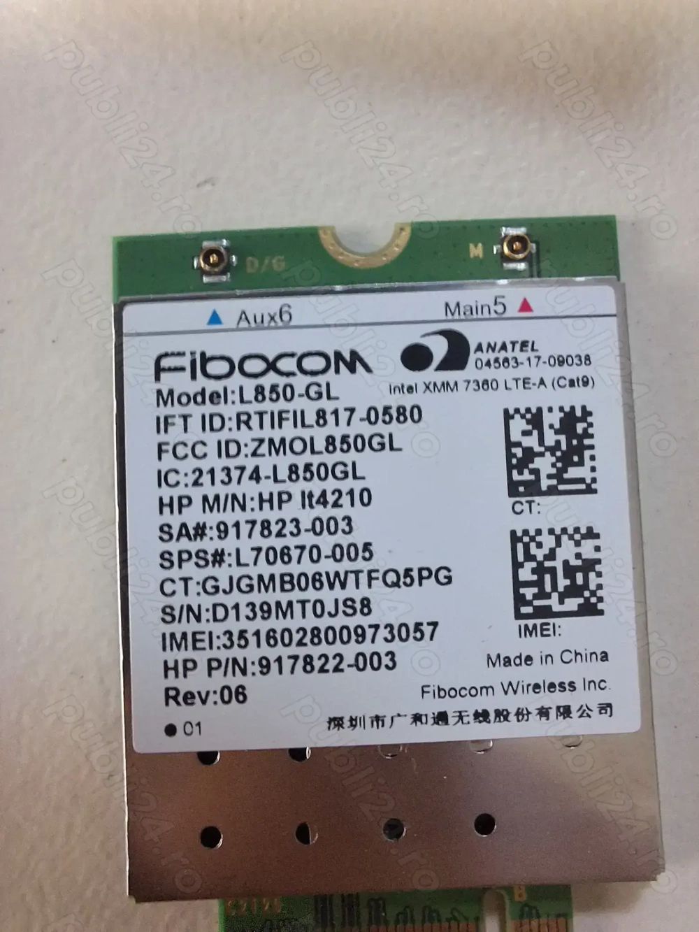 Modul 4G LTE Wireless Fibocom L850-GL M.2 Card Lenovo HP