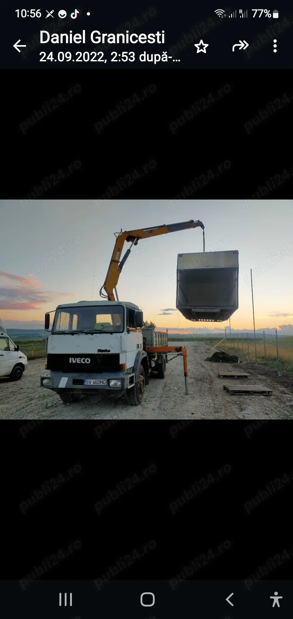 Vind bascula cu macara Vind bascula cu macara