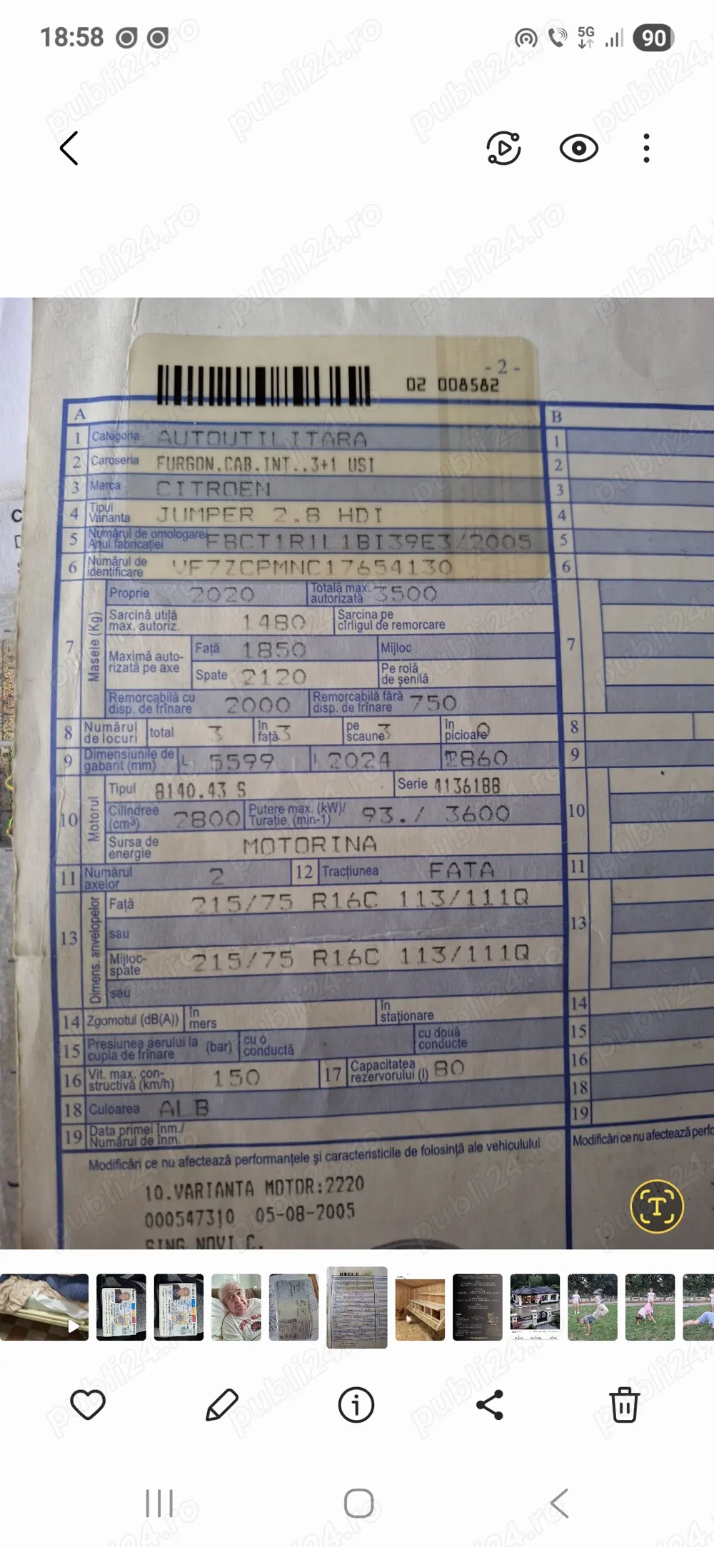 Motor complet Citroen Jumper 2.8 HDI Cod motor 8140 43S