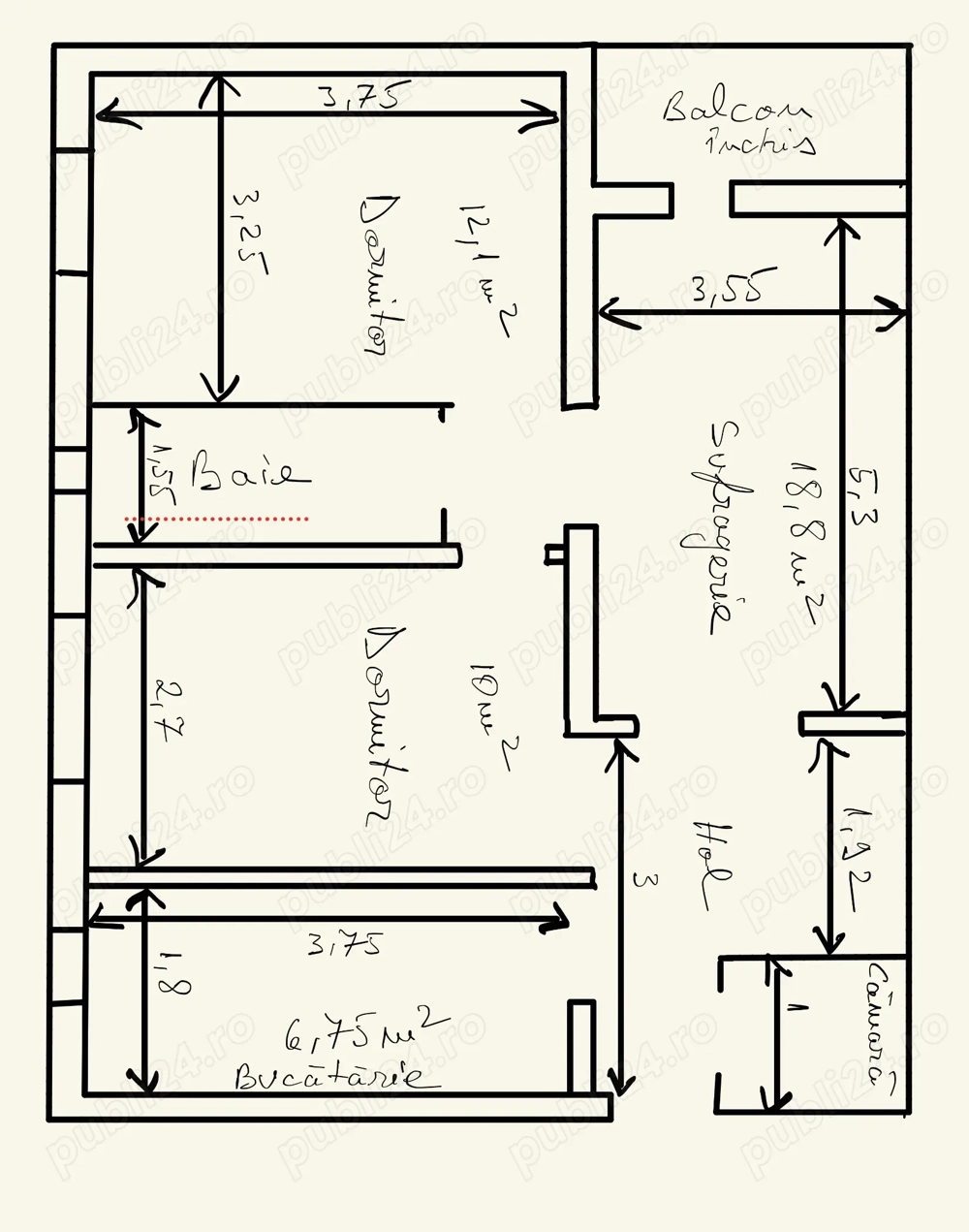 Apartament 3 Camere Radauti zona centrala
