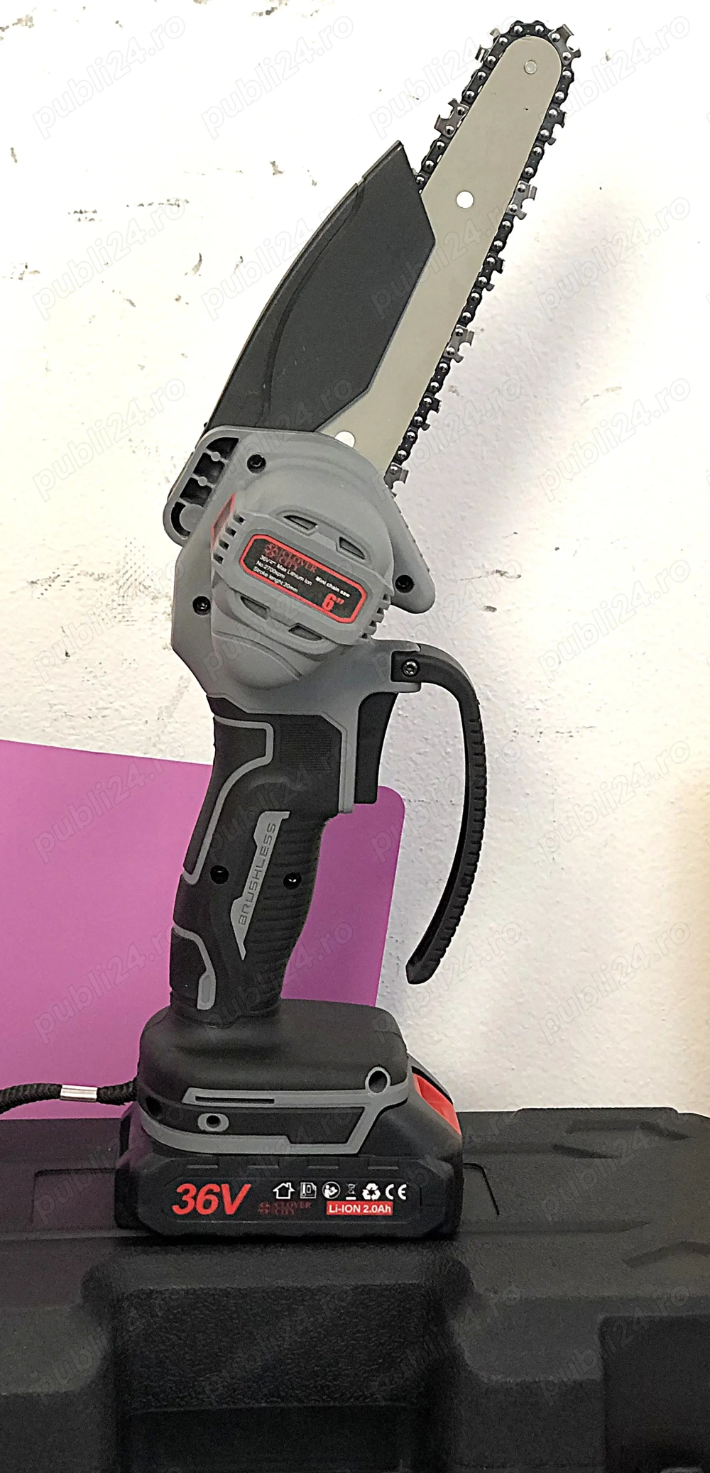 Drujba de mana 2x36V, portabila, 15 cm, acumulator 249 lei