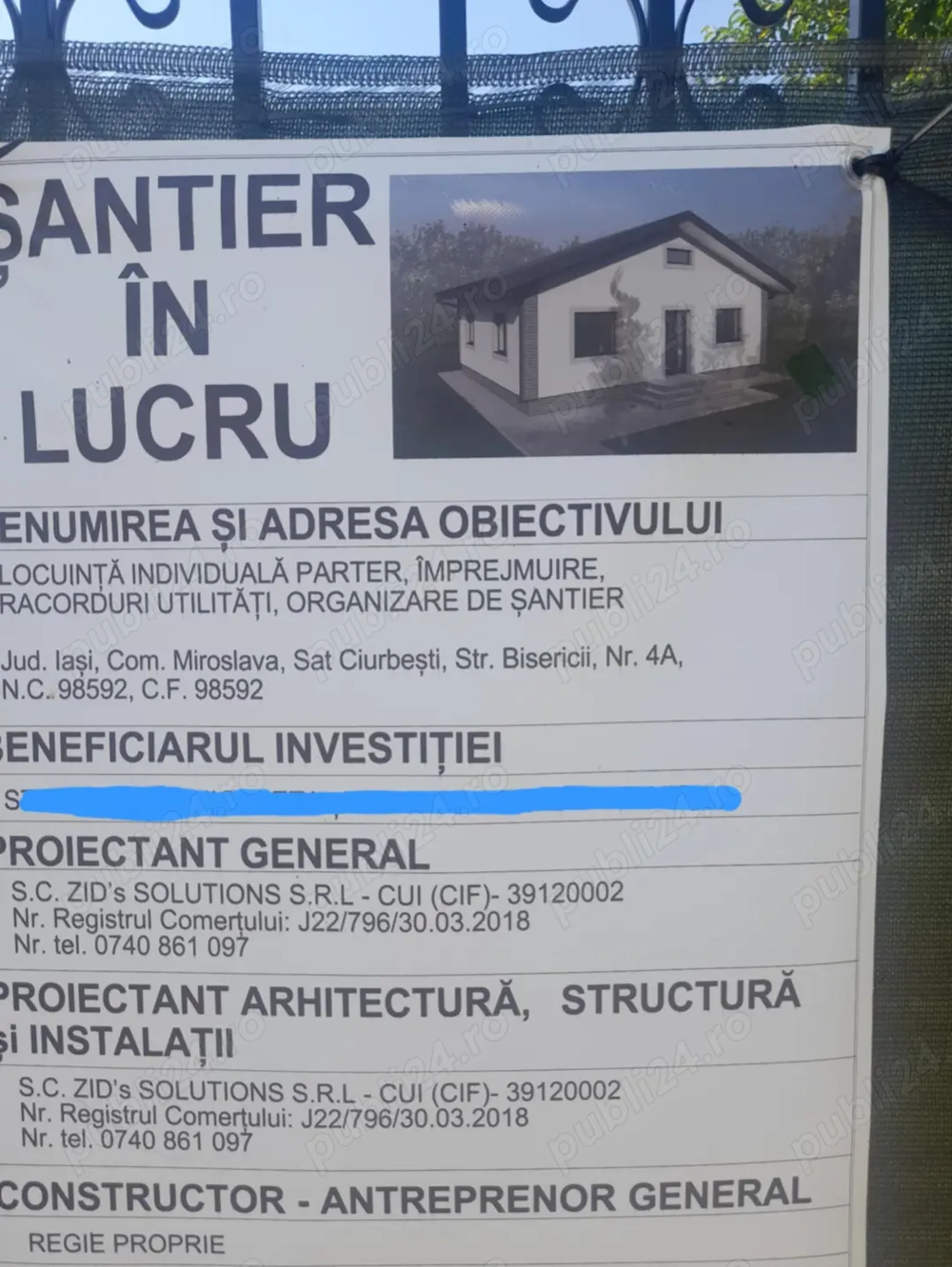 Teren 700 m2 cu Proiect casa parter Ciurbesti Iasi 45 000 euro
