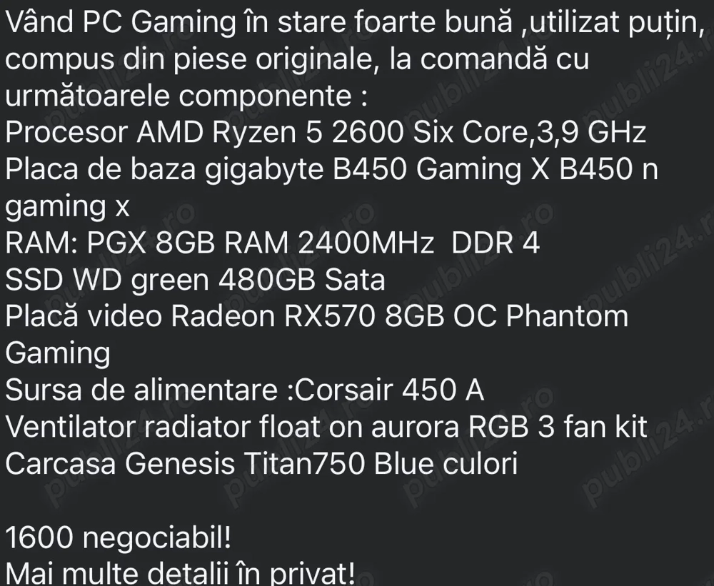 Vând pc gaming! în stare foarte bună.