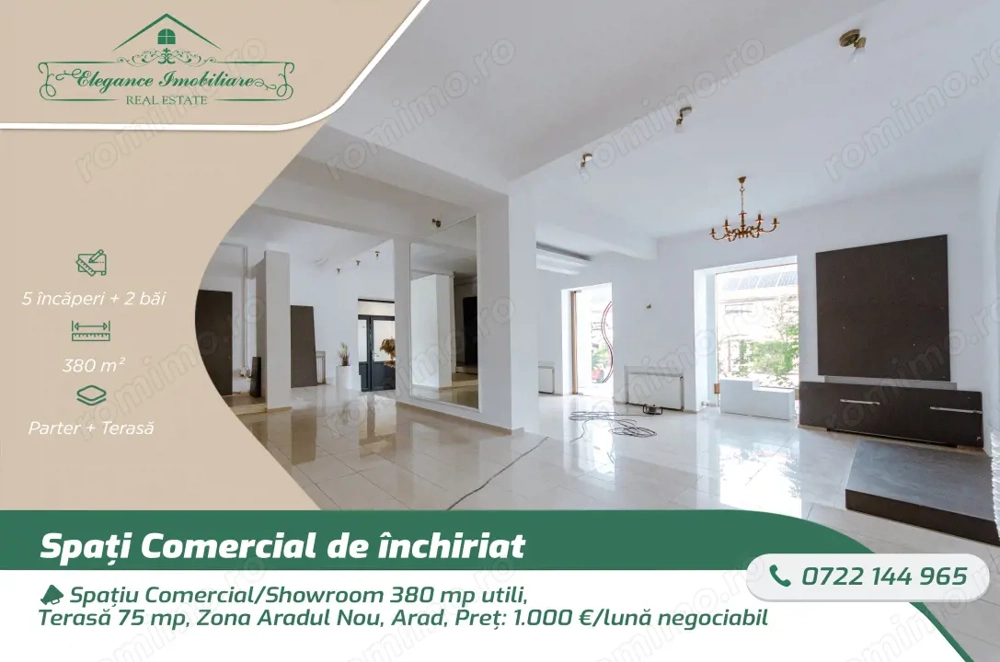 Spațiu Comercial/Showroom 380 mp utili, Terasă 75 mp, Zona Aradul Nou, Arad