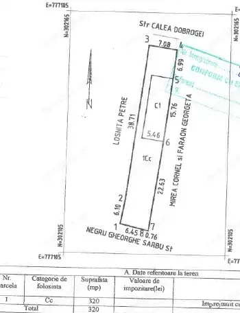 Teren cu casă demolabilă sau renovabila în Valu lui Traian, pe Calea Dobrogei
