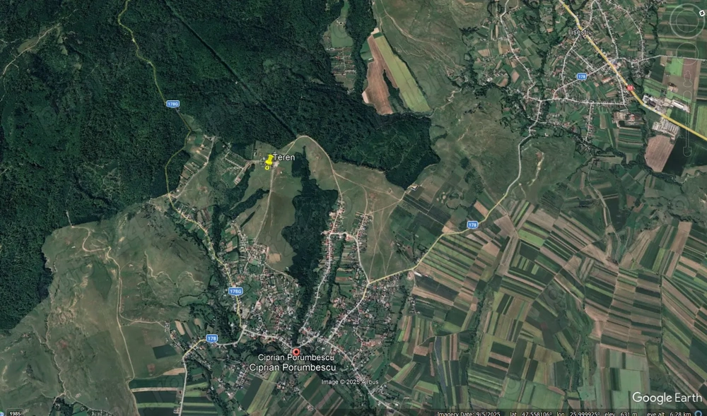 Teren intravilan 1000mp Ciprian Porumbescu - zona Canton