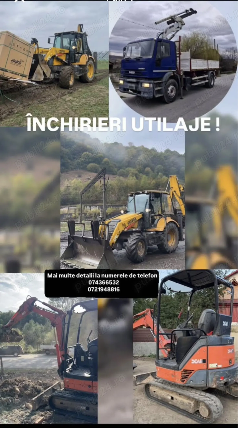Închiriez utilaje Constuctii 