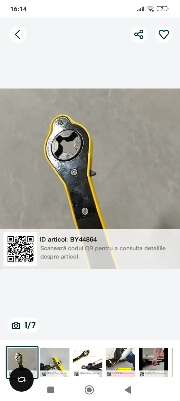 Cheie cu crichet Iron Jack pentru actionarea cricului auto tip foarfeca 