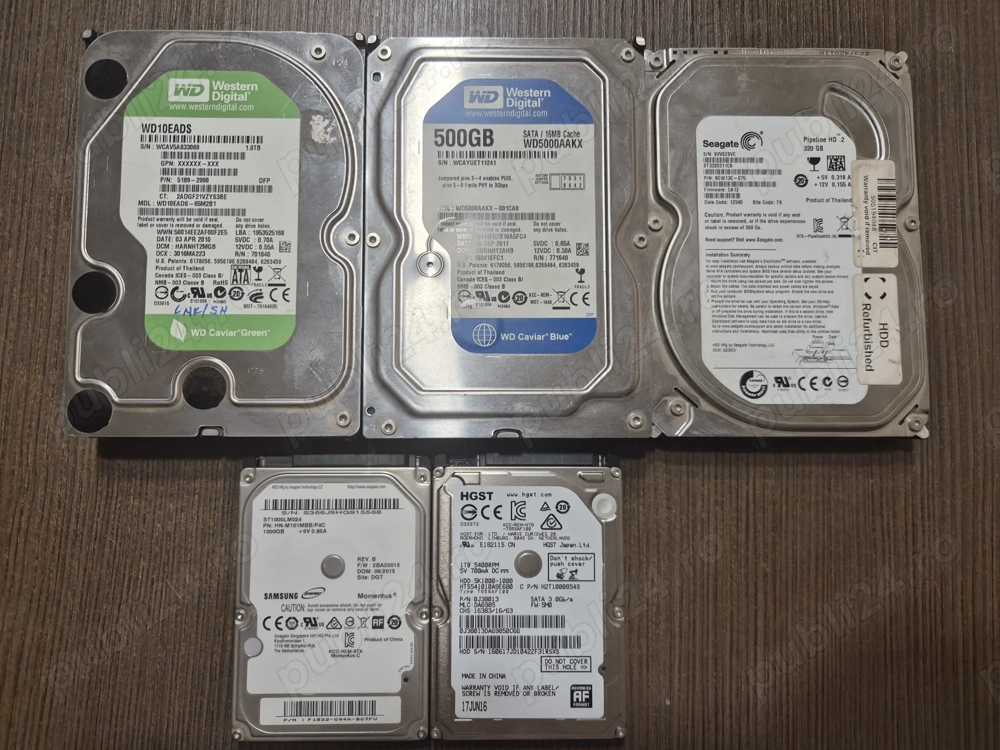 HDD Hdd 500GB, 1 terra, 320GB, de laptop si de desktop  in TIMISOARA.