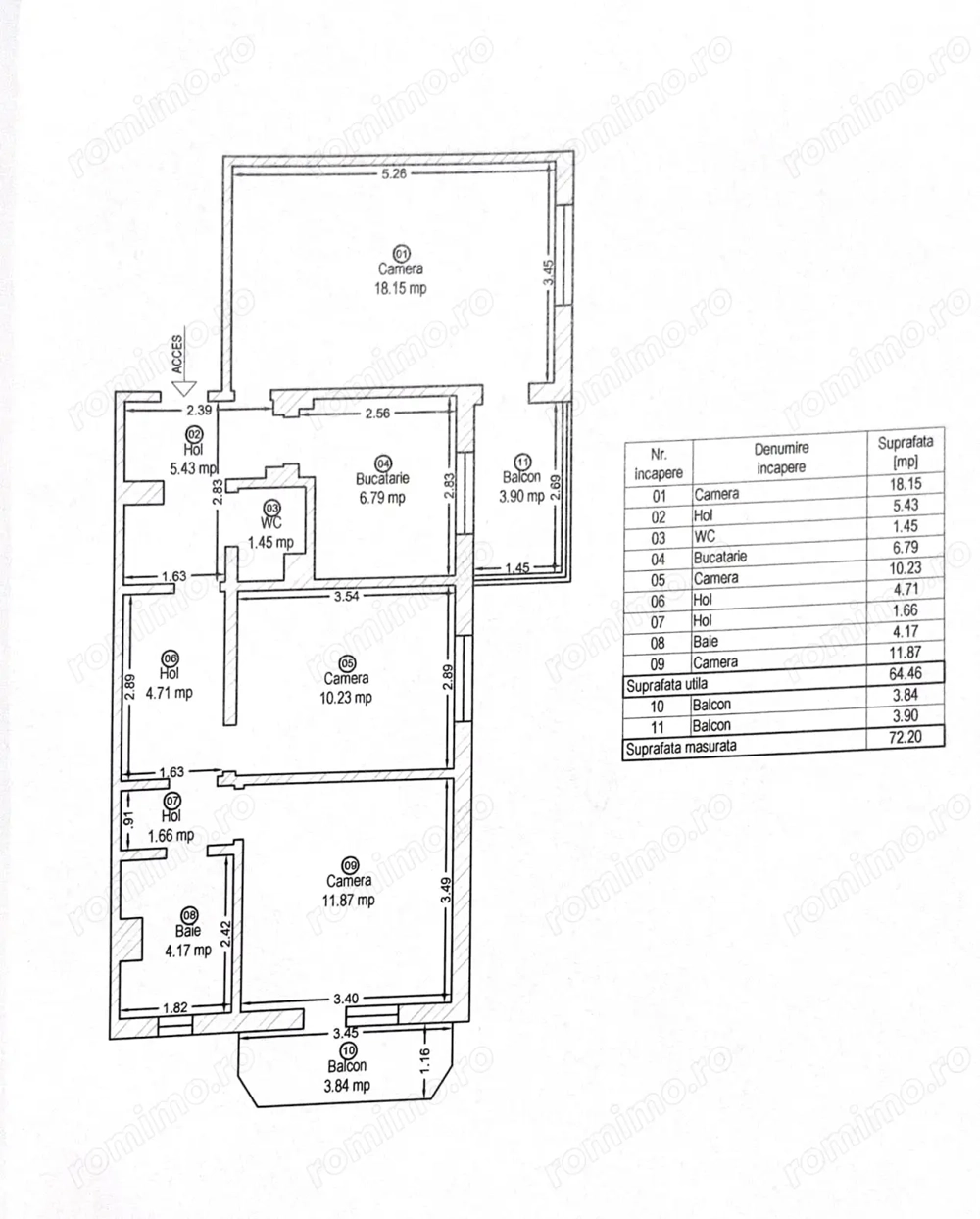 Apartament 3 cam. dec. et 4 cu acoperis si centrala Apartament 3 cam. dec. et 4 cu acoperis si centrala
