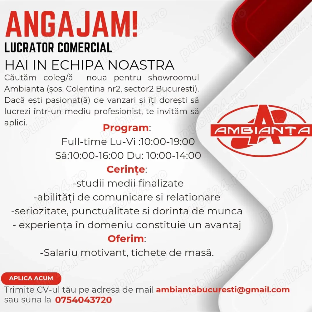 Lucrator comercial sector 2