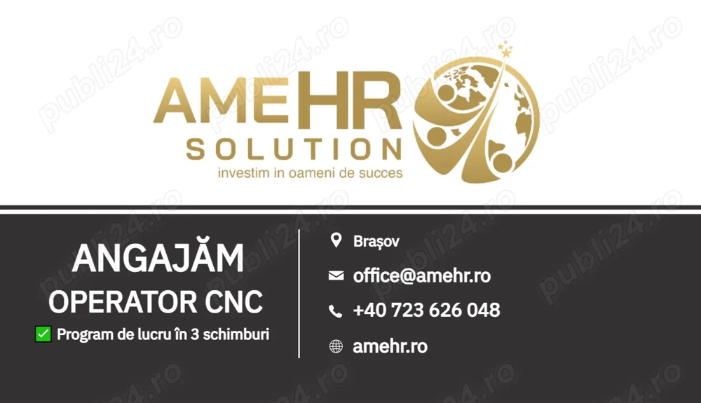 Angajăm Operator CNC