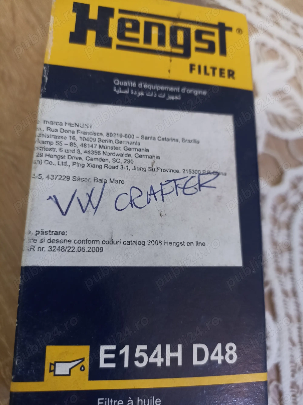 Filtru ulei Hengst sigilat E154HD48