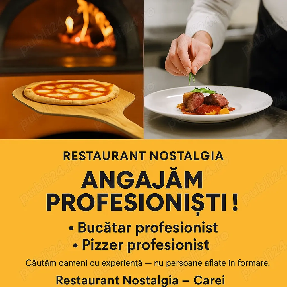 Restaurant Nostalgia din Carei   Angajăm Profesioniști!