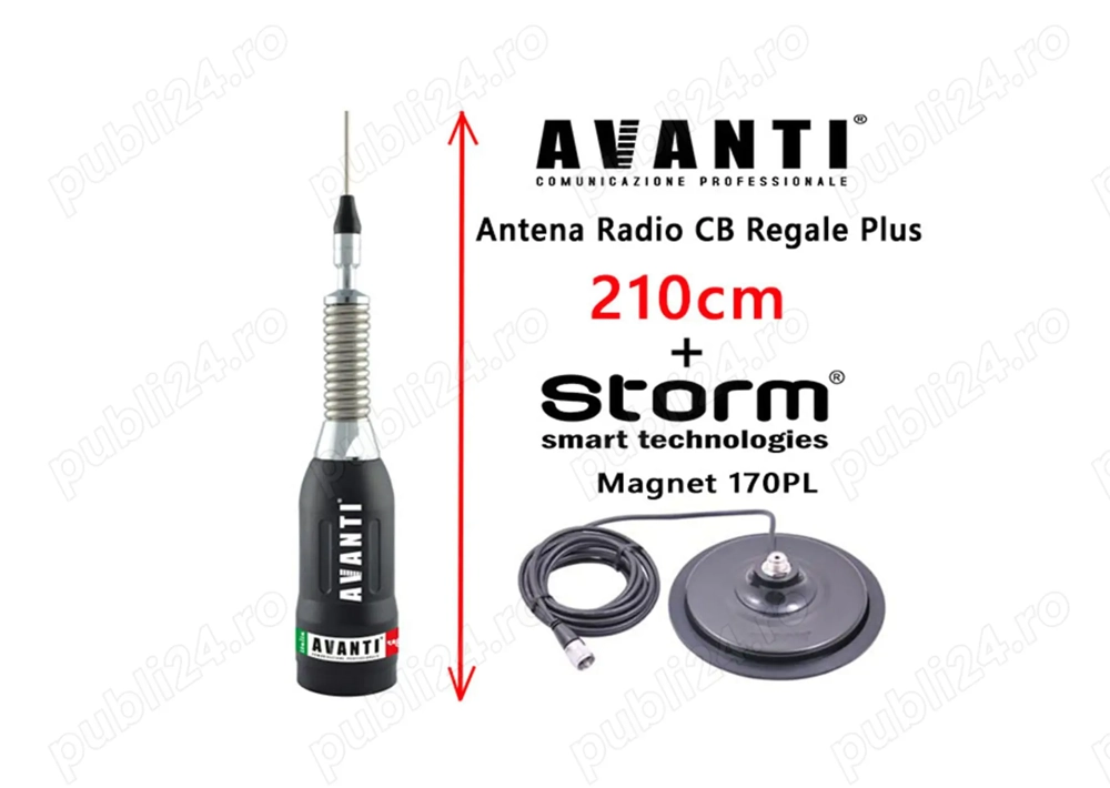 Antena Statie Radio CB Mare Avanti Regale Plus 210cm Forza 7 si Magnet