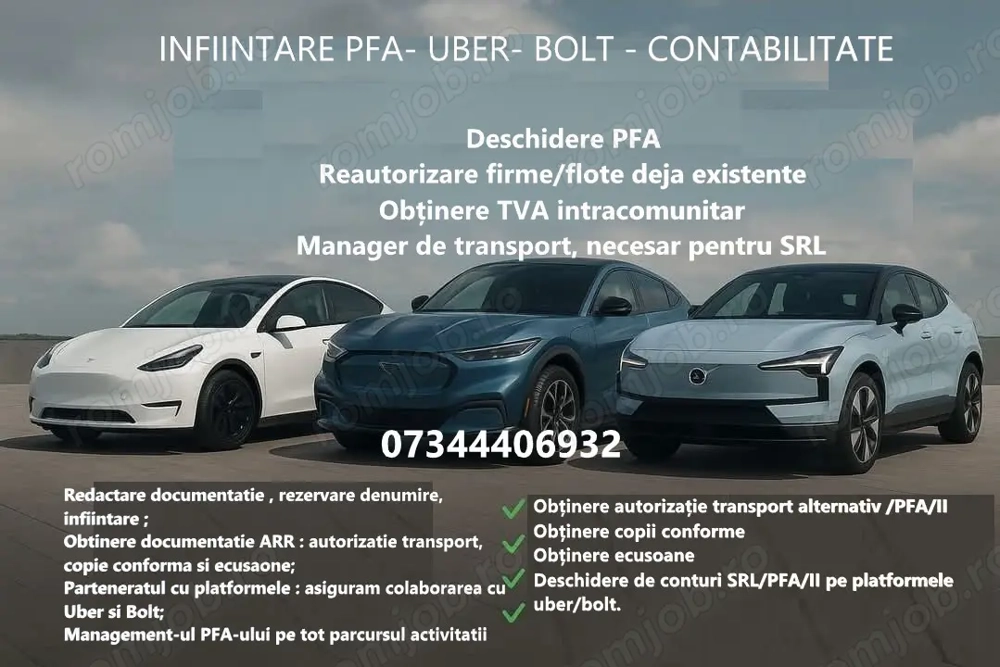 Contabilitate firma Uber, Bolt efectuata de experti contabili