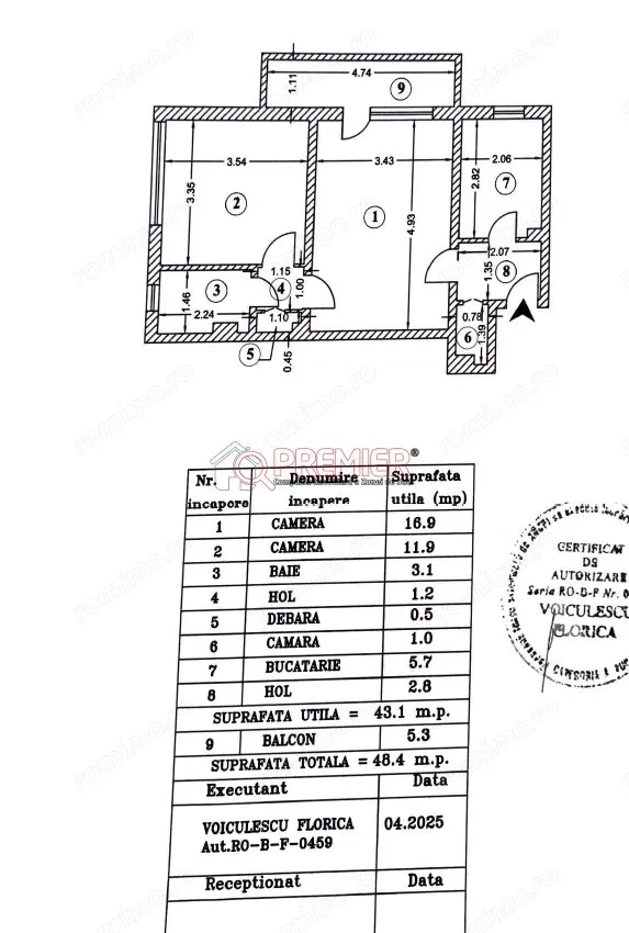 2 Camere langa Metrou Piata Sudului - Bloc Reabilitat