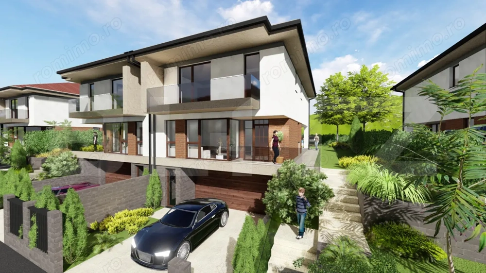 Casă modernă 185 mp ansamblu premium, garaj dublu, Dambul Rotund