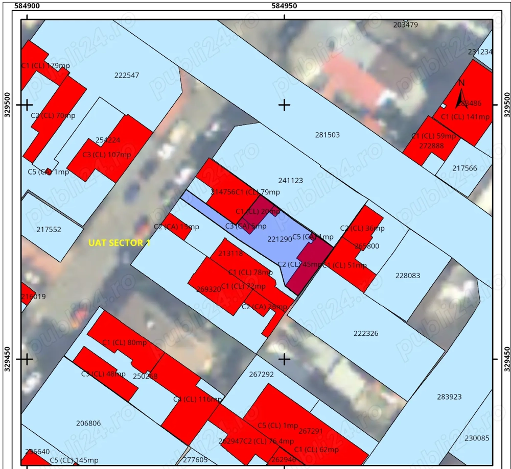 Teren 201 mp Domenii   cu casă mica renovabila și draft proiect P+2, utilități