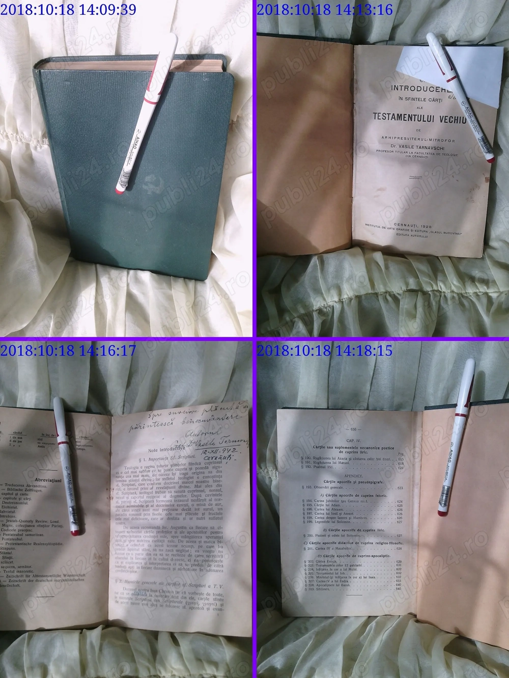 Carte religioasa unicat Vasile Tarnavschi 1928