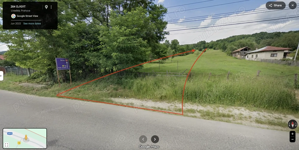 Teren Intravilan si Extravilan Livadea la strada principala - Prahova