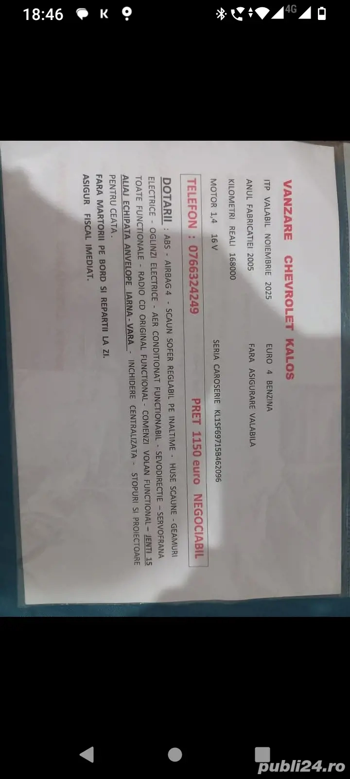 vinzare Chevrolet kalos  vinzare Chevrolet kalos