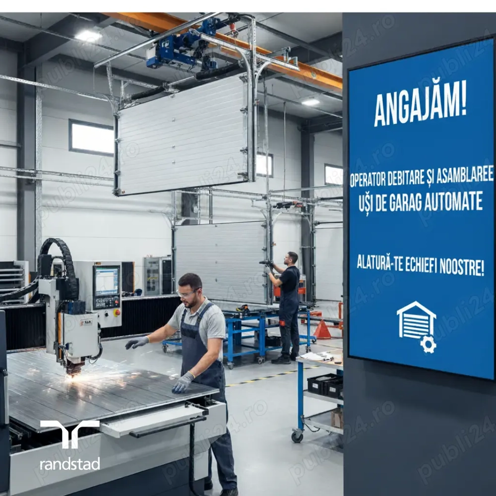 Angajăm operator debitare și asamblare uși de garaj automate - zona Danubiana