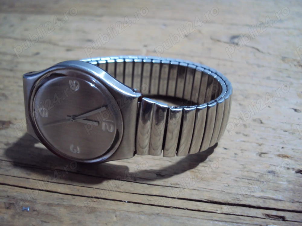 ceas Swatch Swiss Made cadran metalic