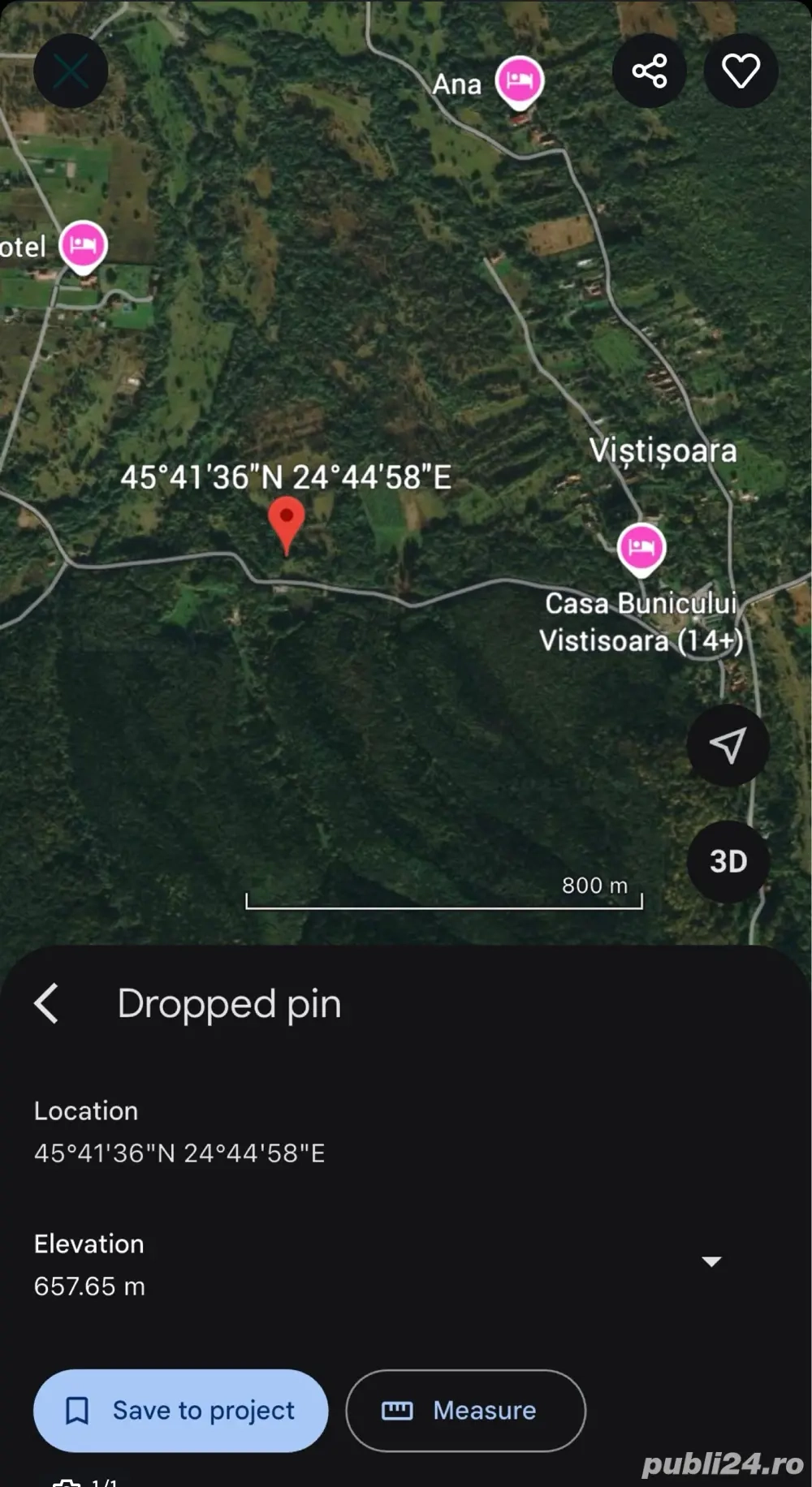 Vand teren in zona turistica Vistisoara cu 18  mp