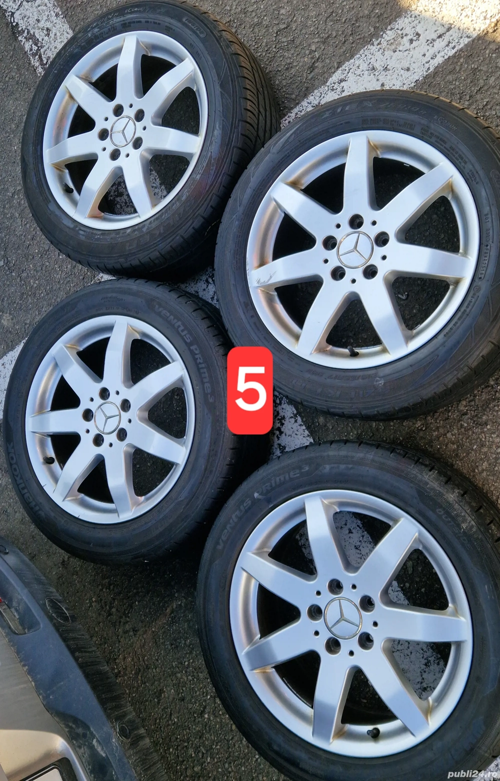 Roți Mercedes Jante 5x112 7.5J Et.47.5  215 55 R17 Cauciucuri Anvelope