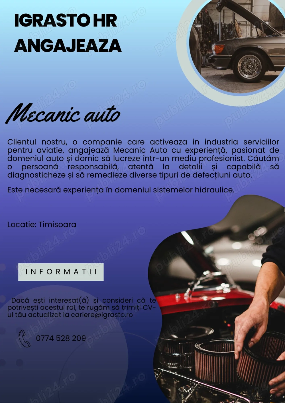 Igrasto HR Angajeaza Mecanic Auto