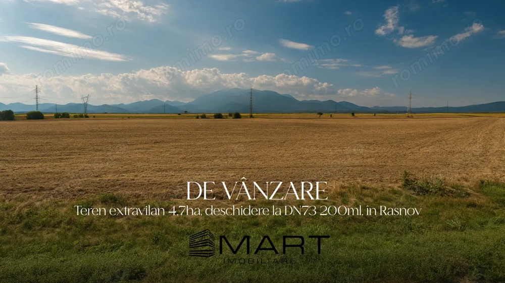 Teren 4,7ha, deschidere 200ml, Rasnov la DN73
