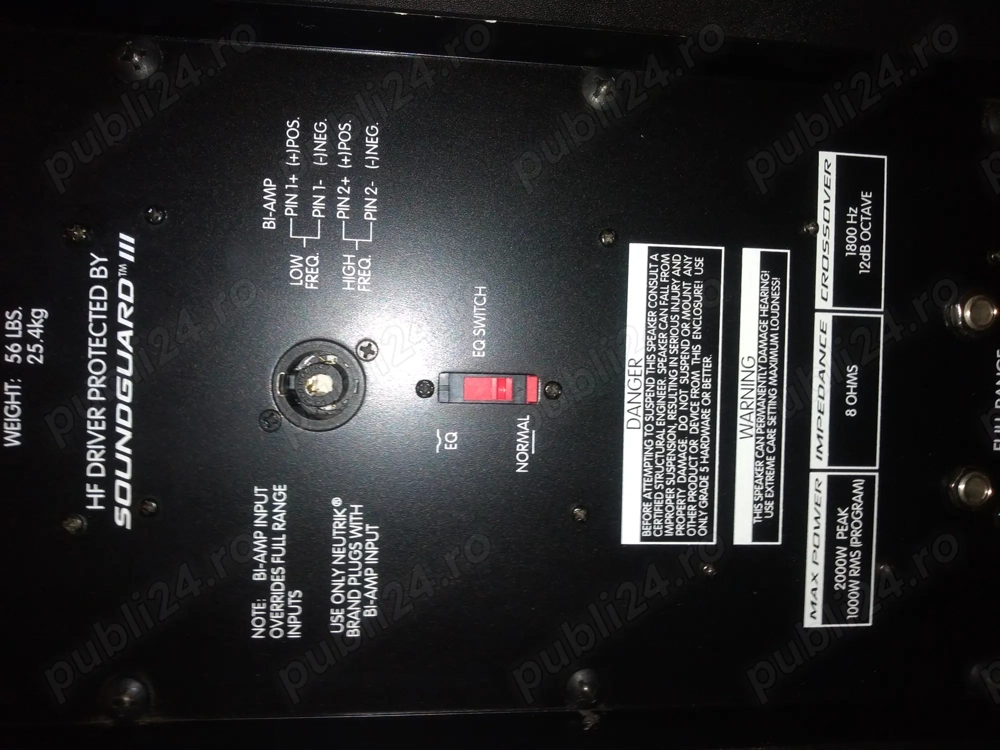 Vand 2 boxe pasive Peavey Impulse 1015, americane, 1000Wprogram 500W RMS, SPL nom. 100dB, maxim 133d