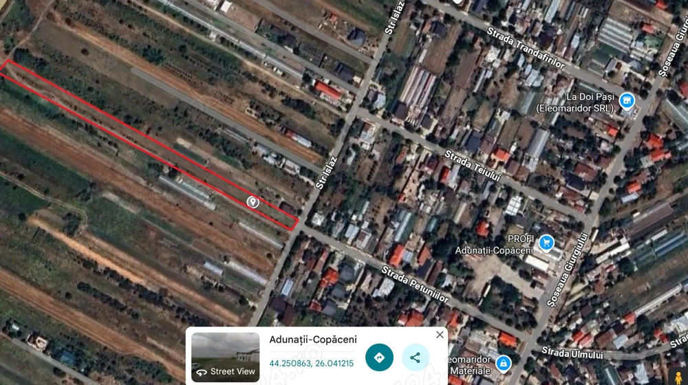  VÂND TEREN Intravilan Agricol 2432 m2 deschidere 7m la drum asfaltat