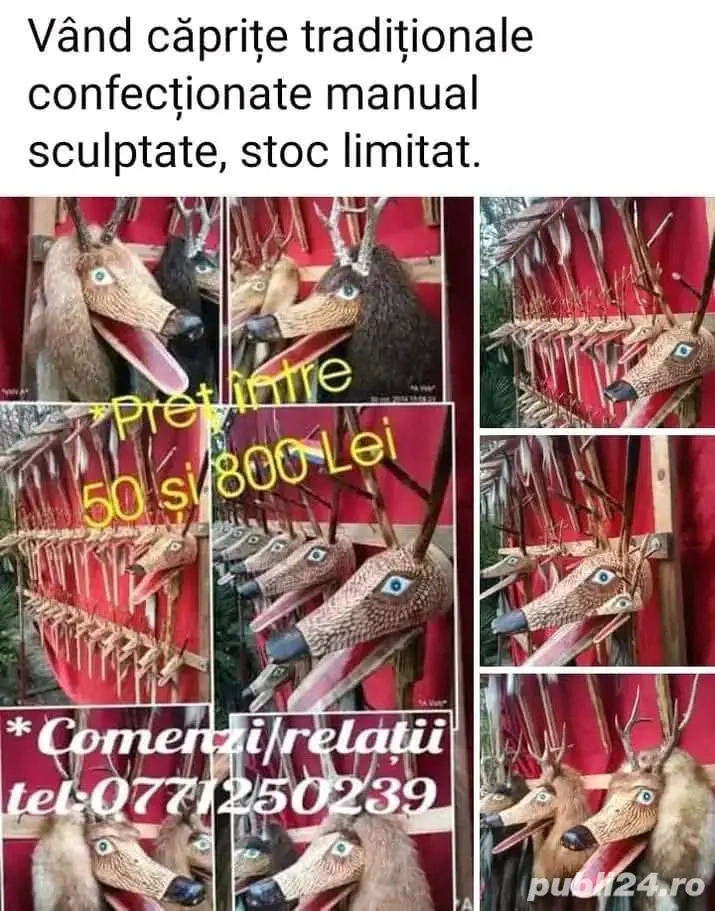 Căprițe tradiționale sculptate 