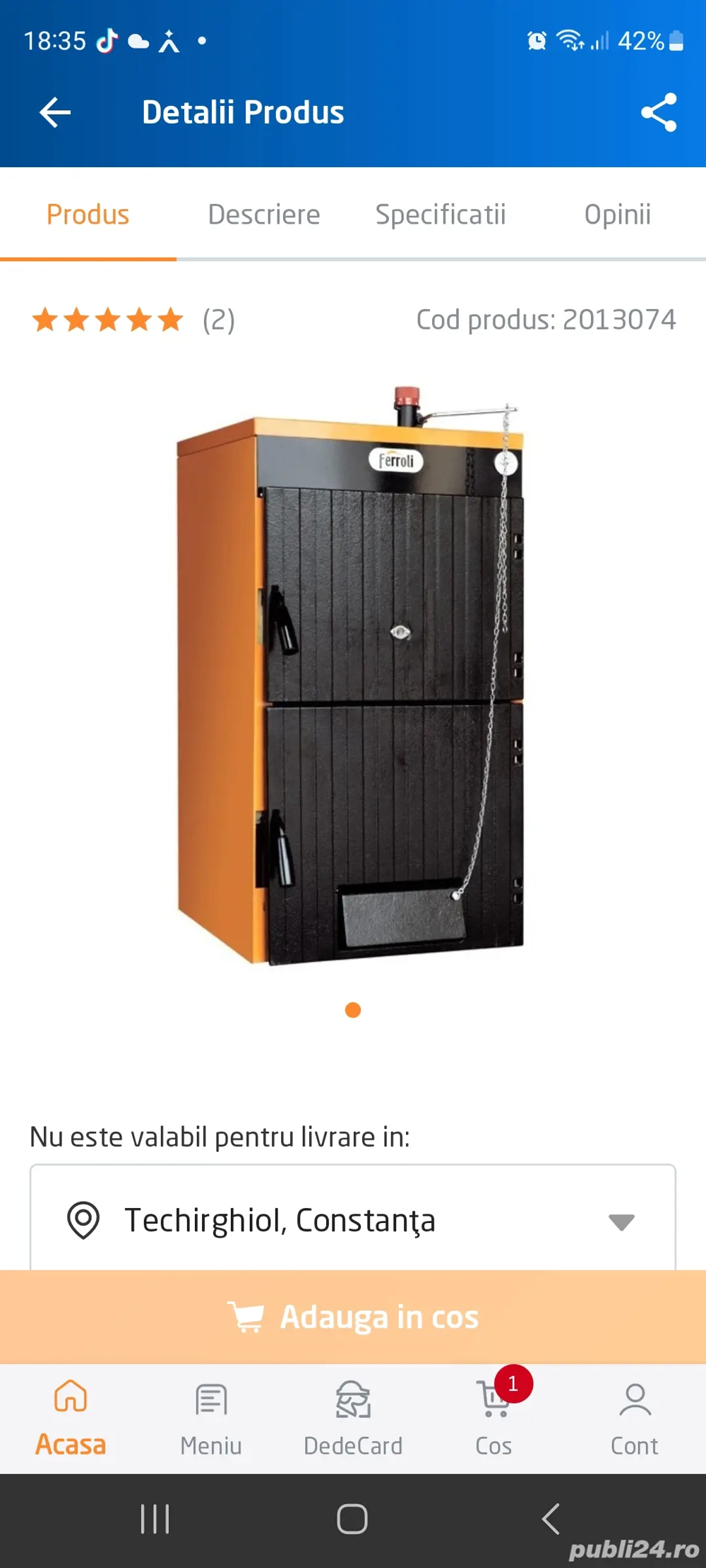 centrala ferroli 50kw