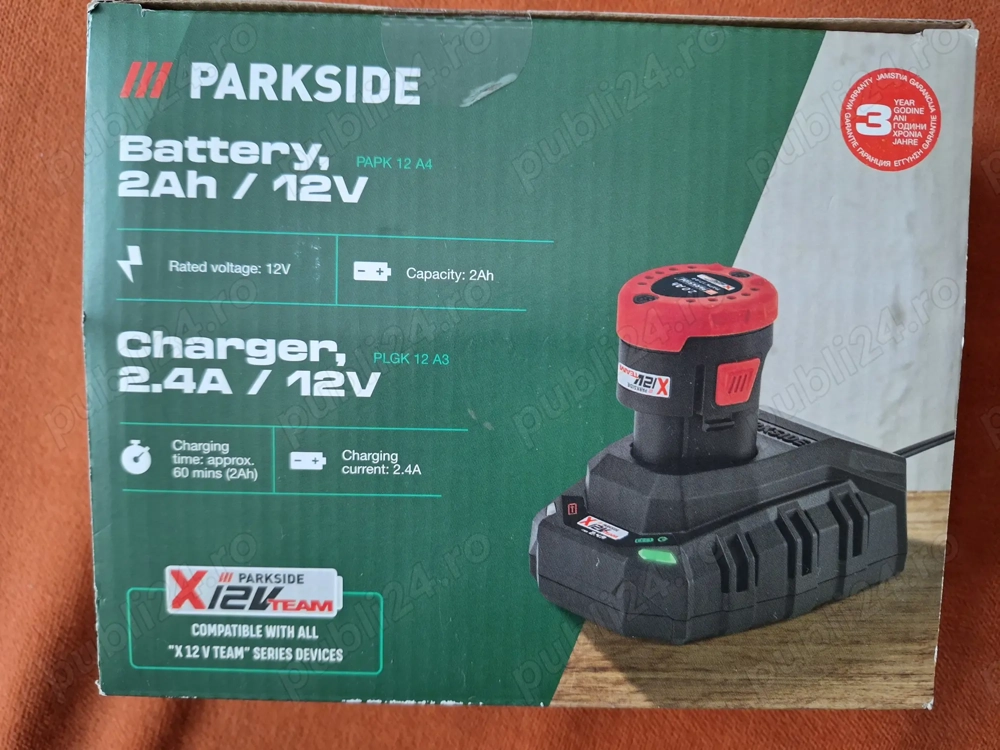 Incarcator si acumulator Parkside  pentru acumulatori 12V
