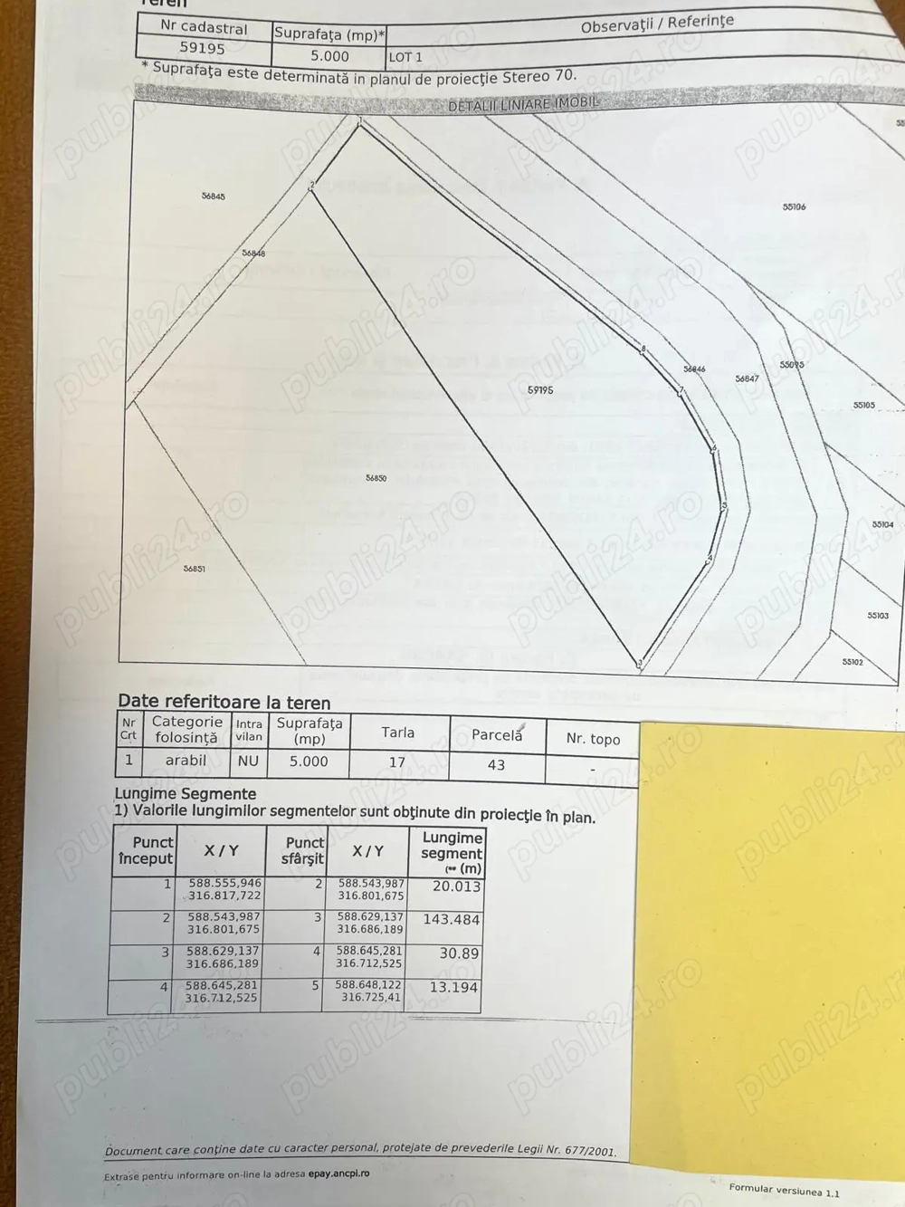 teren intravilan 5000 mp. Jilava Ilfov