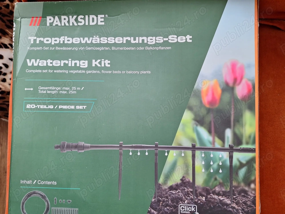 Sistem de irigare prin picurare 100 mp   25 m liniari