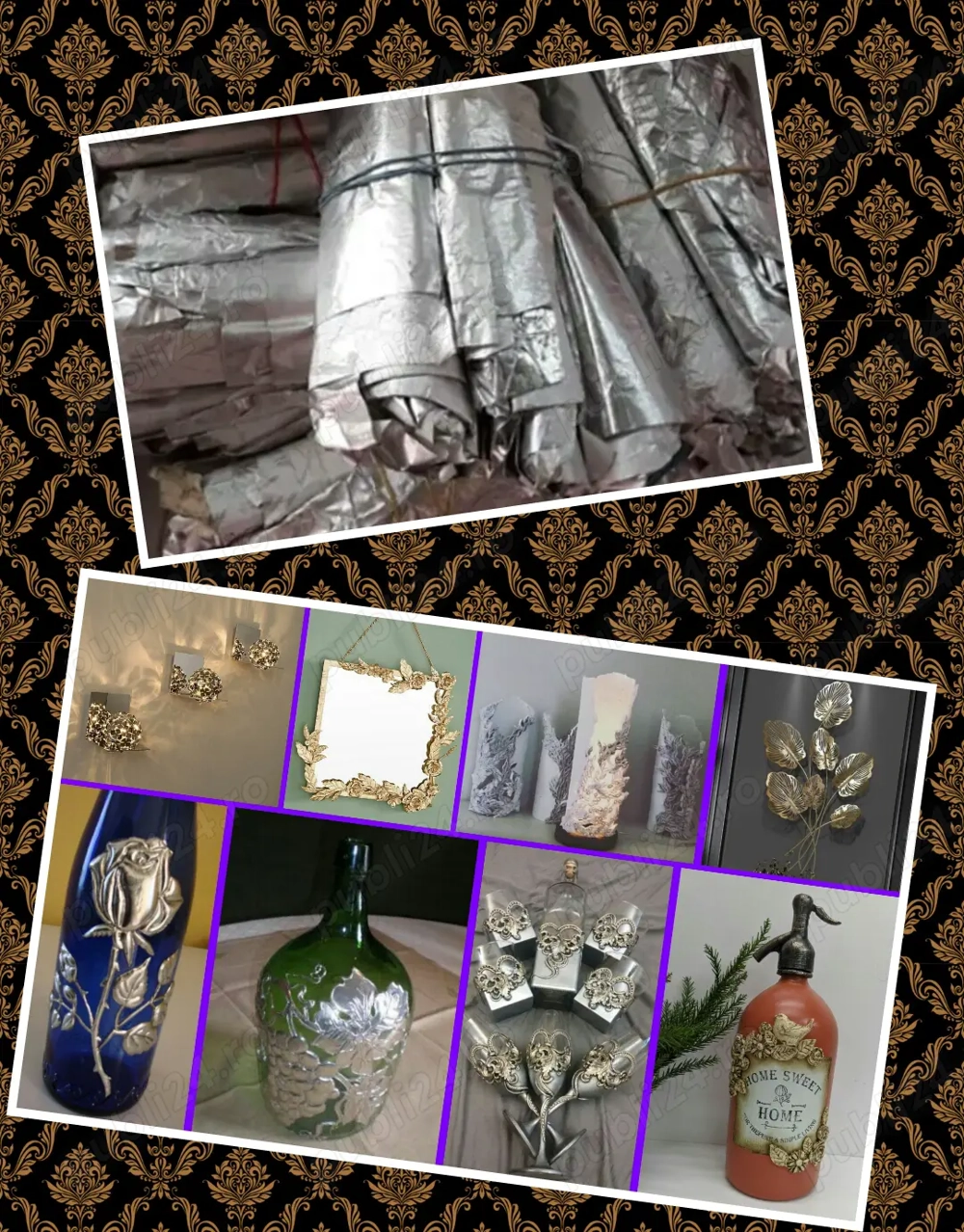 Folie staniol din pachete tigari pentru proiecte de arta