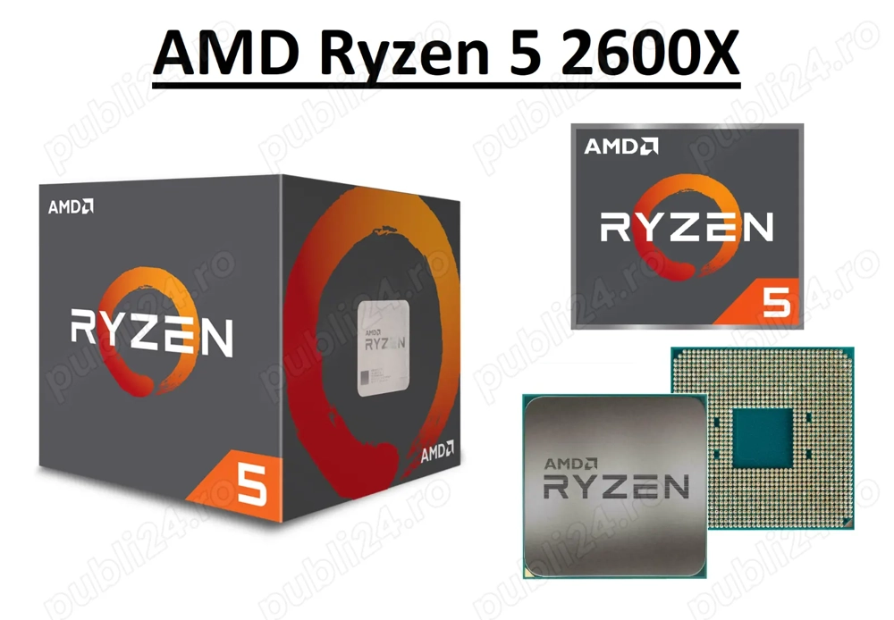  Procesor AMD Socket AM4, Ryzen 5 2600, 3.4-3.9 Ghz, 6 Core 12 Threads, 19MB Cache 
