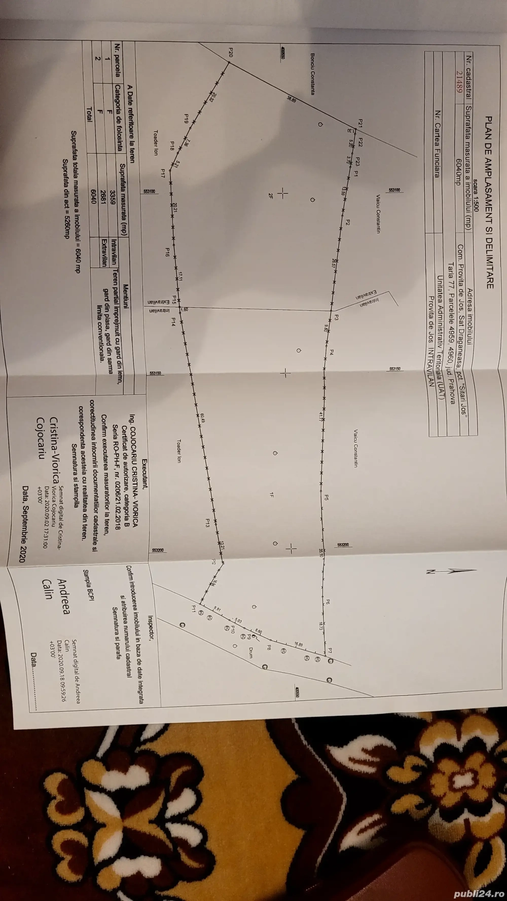 Teren intravilan Provita de Jos