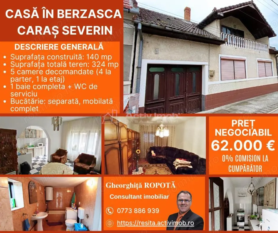 Casa individuala de vanzare in Berzasca, jud. Caras-Severin