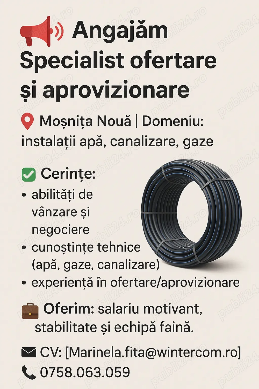 Angajam specialist ofertare si aprovizionare - instalatii 