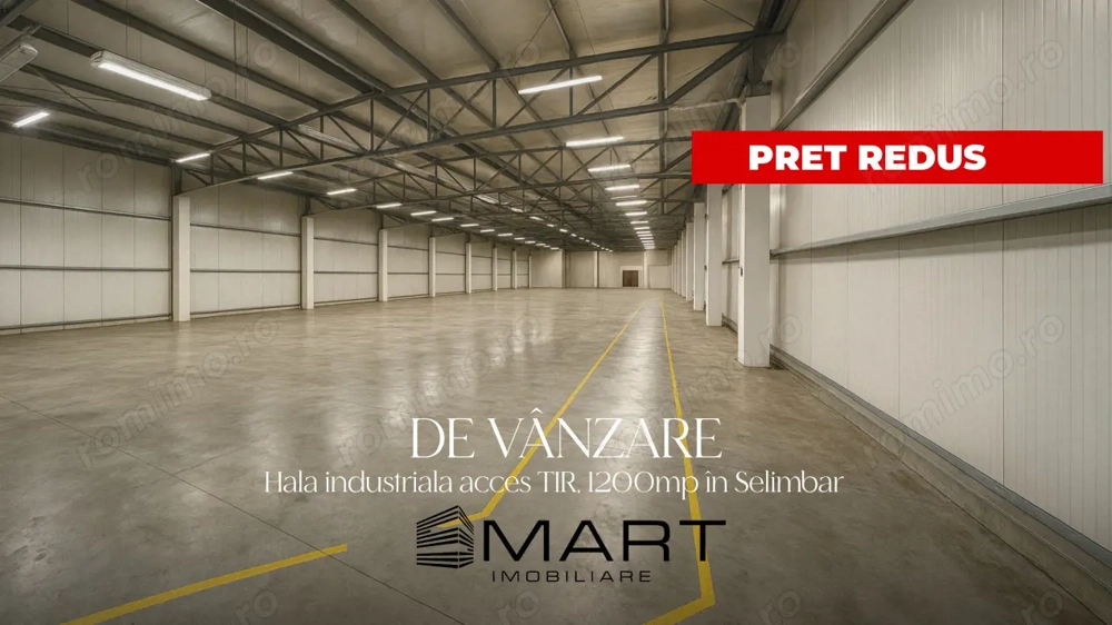 Hala industriala 1200mp + birouri 900mp zona Mall - Selimbar