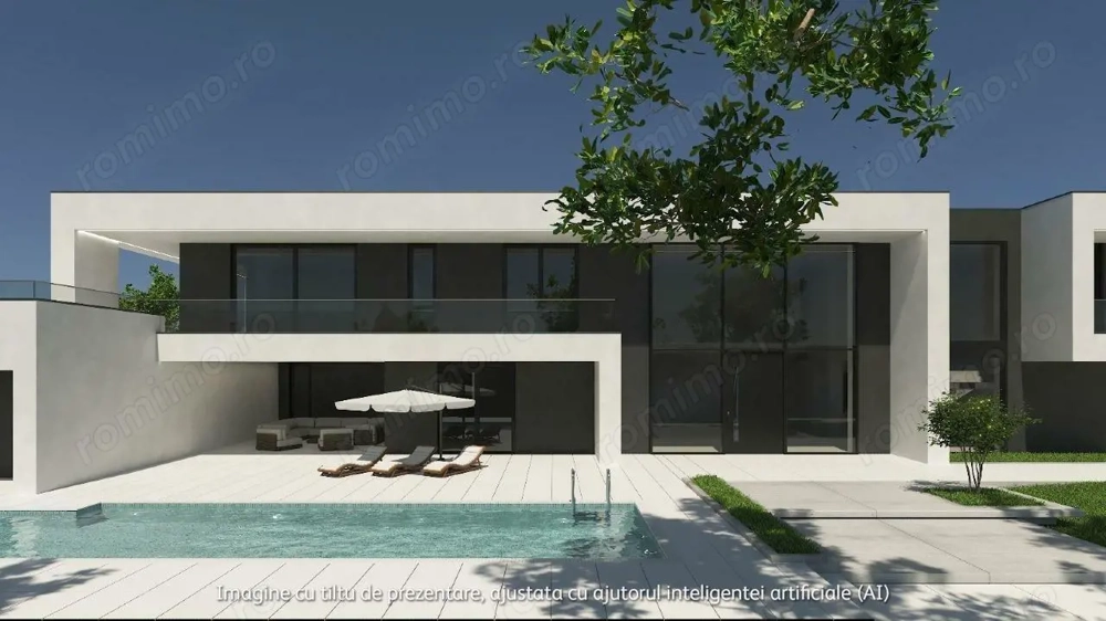 Casa de lux moderna cu 12 camere si piscina – Design minimalist inspirat din Miami | 1167 mp utili p